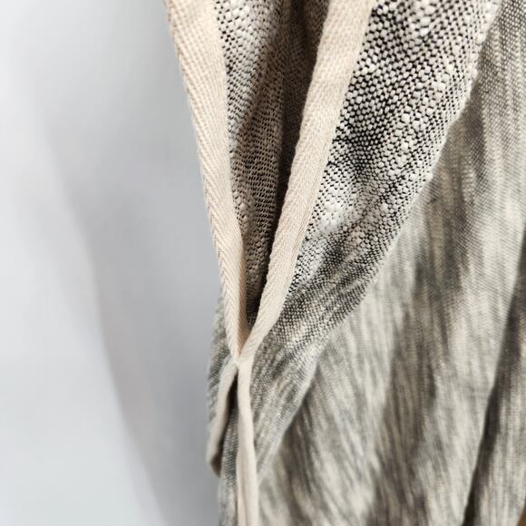 Llani Anthropologie Pilar Wrap Boho Cream Black Fringe Tassle Open Women OS - Picture 5 of 10